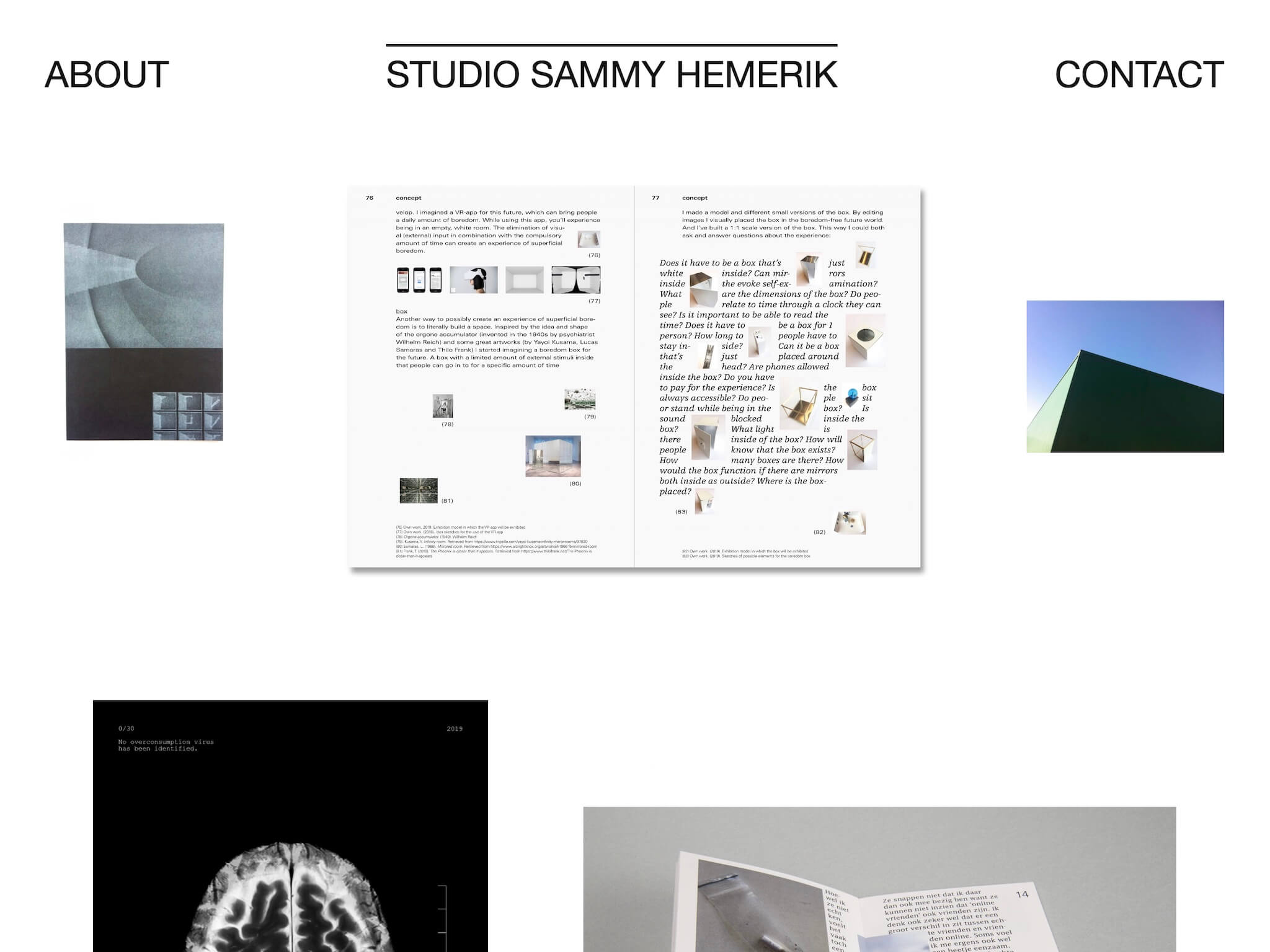 Een schermafbeelding van de website van Sammy Hemerik