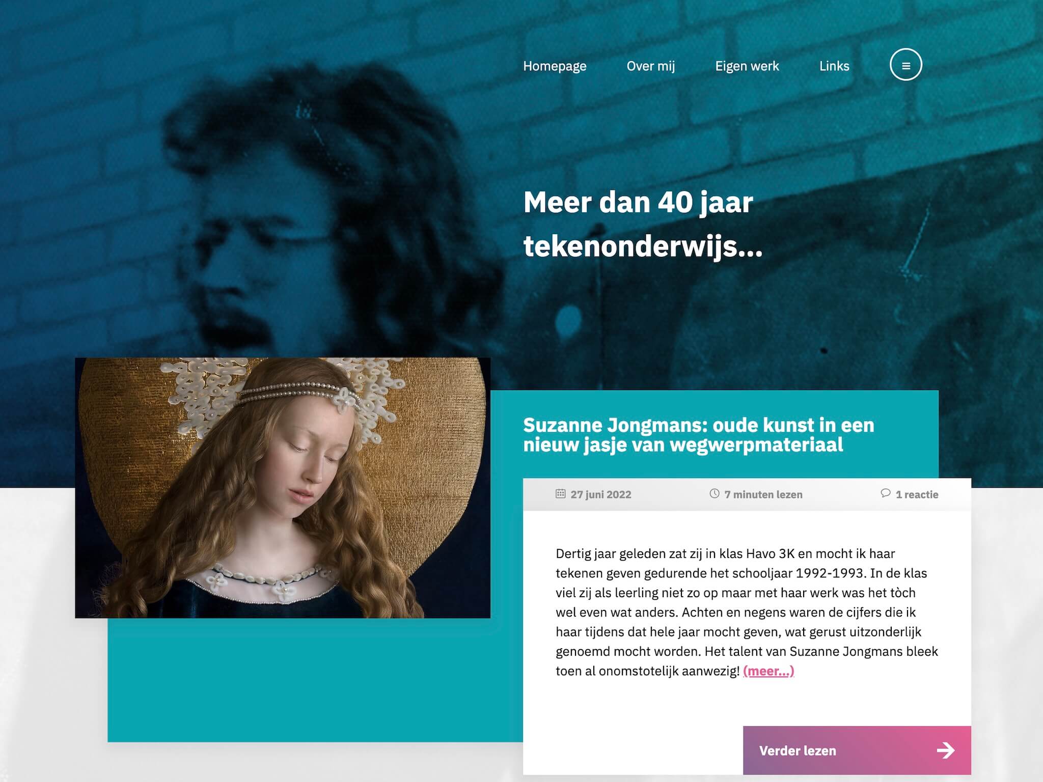 Een schermafbeelding van de website van Sjaak Jansen